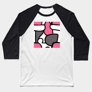 Abstract Shape Cartoon Pattern Baseball T-Shirt